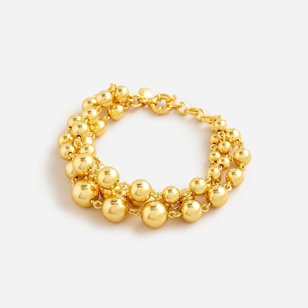 J. Crew metallic-bead gold bracelet